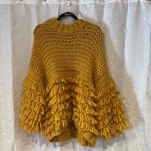 Mustard, yellow tassel sweater